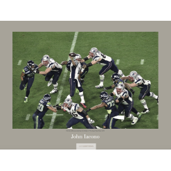 John Iacono Poster "Patriots Offense protecting Tom Brady in The Super Bowl Ring, 2015", Signed Edition of 50